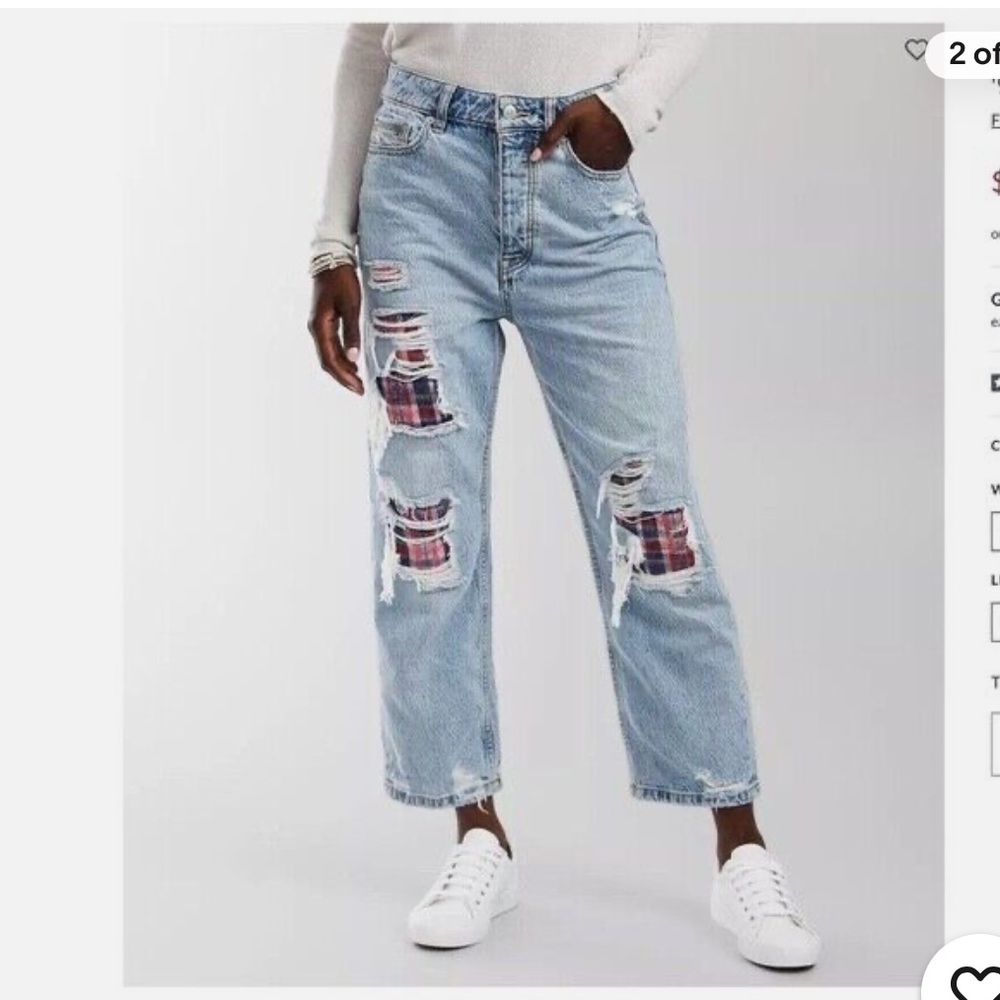 We The Free Distressed Boyfriend Jeans w/ Flannel